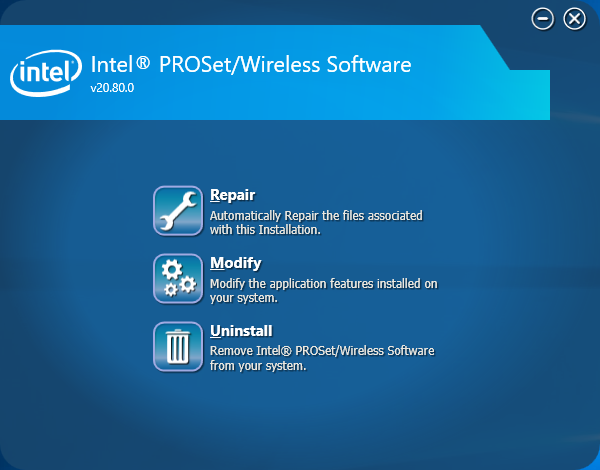Intel proset/wireless software remove tool